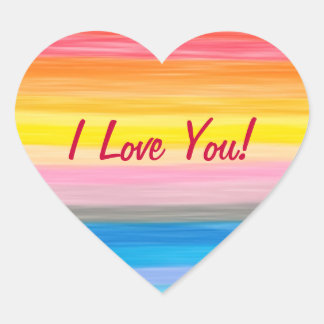 I Love You - Rainbowスタンプ ハートシール