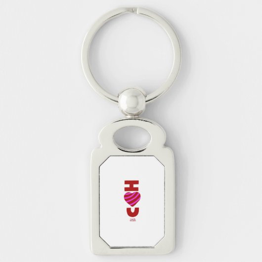 I Love You Rectangle Keychain キーホルダー (正面)