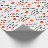 I love you red black white ラッピングペーパー (角)