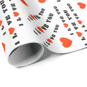 I love you red black white ラッピングペーパー (ロールコーナー)