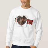 I Love You Red Photoハートメンズ スウェットシャツ (正面)