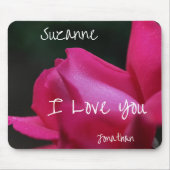 I Love You Red Rosebud Personalized マウスパッド (正面)