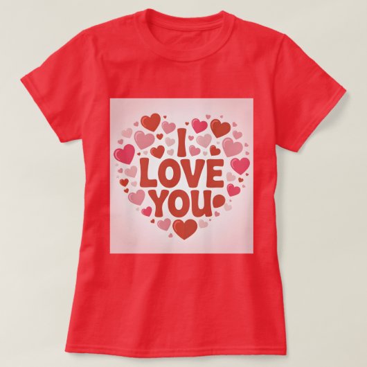 I Love You Red T-Shirt Tシャツ (デザイン正面)