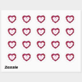 I love you, red wispy heart stickers ラウンドシール (シート)