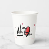 I Love You Romantic Heart Art 紙コップ (裏面)