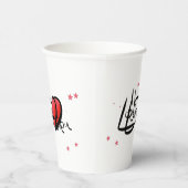I Love You Romantic Heart Art 紙コップ (右)