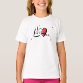 I Love You Romantic Heart Art Tシャツ (正面)
