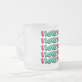 I Love You – Romantic Minimal Love Design フロストグラスマグカップ (正面左)