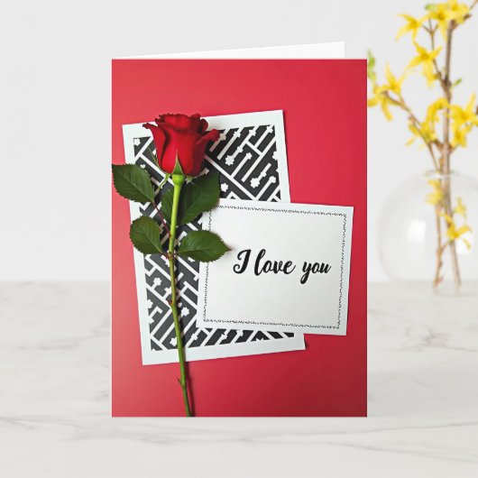 I Love You Rose Card カード (黄色い花)