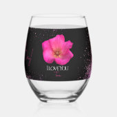 I Love You - Rose -Valentines Personalized Trendy ステムなしワイングラス (裏面)