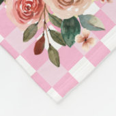 I love You Script Photo Pink and White pesonalized フリースブランケット (角)