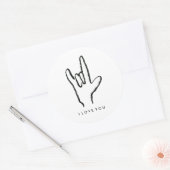 I Love You Sign Language Stickers ラウンドシール (封筒)