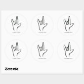 I Love You Sign Language Stickers ラウンドシール (シート)