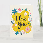 I Love You Simple Flower Card カード (正面)