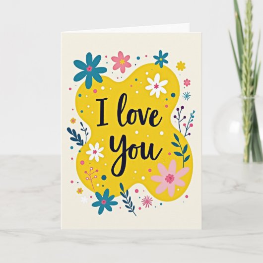 I Love You Simple Flower Card カード (正面)