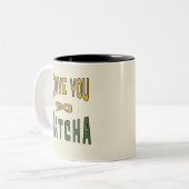 I Love you so Matcha - Matcha Typografie ツートーンマグカップ (正面左)
