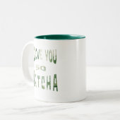 I Love you so Matcha - Matcha Typografie ツートーンマグカップ (正面左)