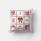I Love You So Much Cute Couple クッション (正面)