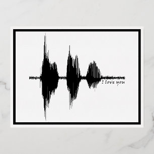 I Love You Soundwave Foilポストカード – 波形アート 箔シーズンポストカード