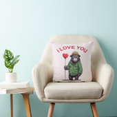 I Love You - Süßer schüchterner Gorilla mit Herz クッション (椅子)