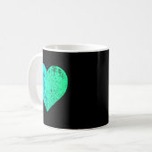 I Love You Teal Heart Distressed Valentines Day  コーヒーマグカップ (正面左)