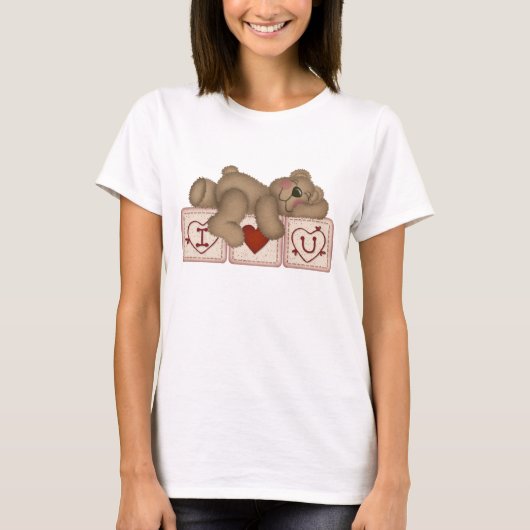 I Love You Teddy Bear – 女性のTシャツ Tシャツ (正面)
