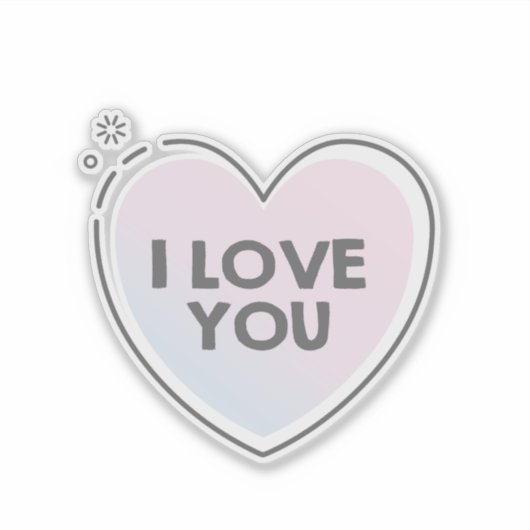 I love you text in a heart shape frame シール (正面)