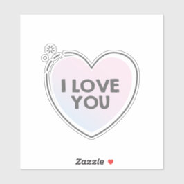 I love you text in a heart shape frame シール