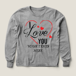 I Love You text with red heart shape graphic for V