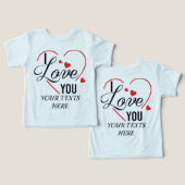 I Love You text with red heart shape graphic for V (デザイン正面&裏面)