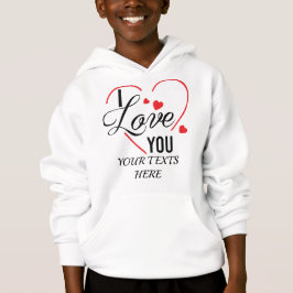 I Love You text with red heart shape graphic for V