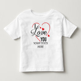 I Love You text with red heart shape graphic for V トドラーTシャツ