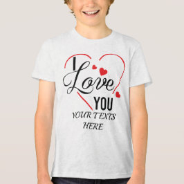 I Love You text with red heart shape graphic for V トライブレンドＴシャツ