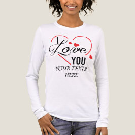 I Love You text with red heart shape graphic for V トライブレンドＴシャツ