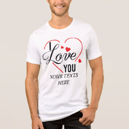 I Love You text with red heart shape graphic for V トライブレンドＴシャツ