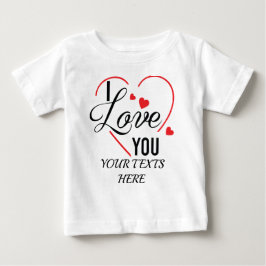 I Love You text with red heart shape graphic for V ベビーTシャツ