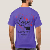 I Love You text with red heart shape graphic for V Tシャツ (裏面)