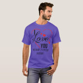 I Love You text with red heart shape graphic for V Tシャツ (正面フル)