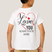 I Love You text with red heart shape graphic for V Tシャツ (裏面)