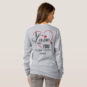 I Love You text with red heart shape graphic for V Tシャツ (裏面フル)