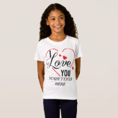 I Love You text with red heart shape graphic for V Tシャツ (正面フル)