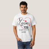 I Love You text with red heart shape graphic for V Tシャツ (正面フル)