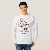 I Love You text with red heart shape graphic for V Tシャツ (正面フル)