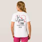I Love You text with red heart shape graphic for V Tシャツ (裏面フル)