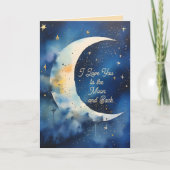I Love You to the Moon誕生日または大事な行事 カード (正面)