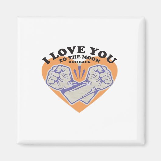 I Love You To The Moon And Back Black Background M マグネット (正面)