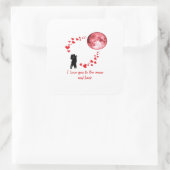 I Love You To The Moon And Back Classic Love Quote スクエアシール (バッグ)