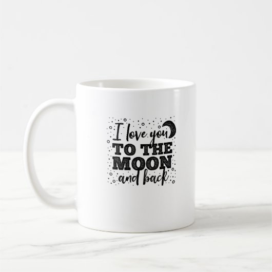 I Love You To The Moon And Back Heartfelt Minimal  コーヒーマグカップ (左)