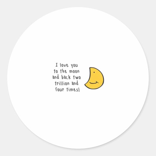 I Love You To The Moon And Back Minimal Design Aes ラウンドシール (正面)