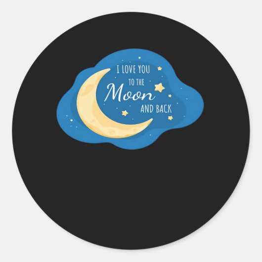 I Love You To The Moon And Back Modern Aesthetic ラウンドシール (正面)
